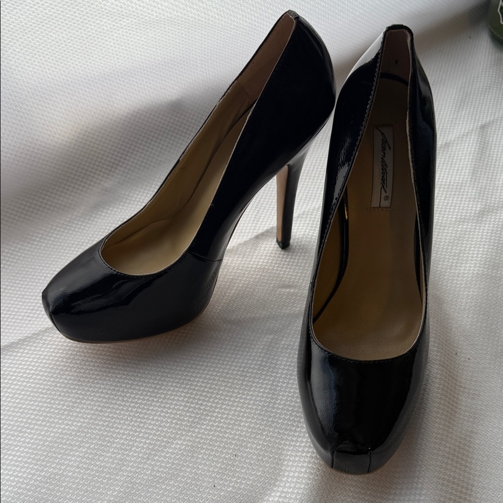 Brian Atwood Black Leather Women's Pumps - Size 37 (US 6.5) - Made in Italy - Picture 2 of 7